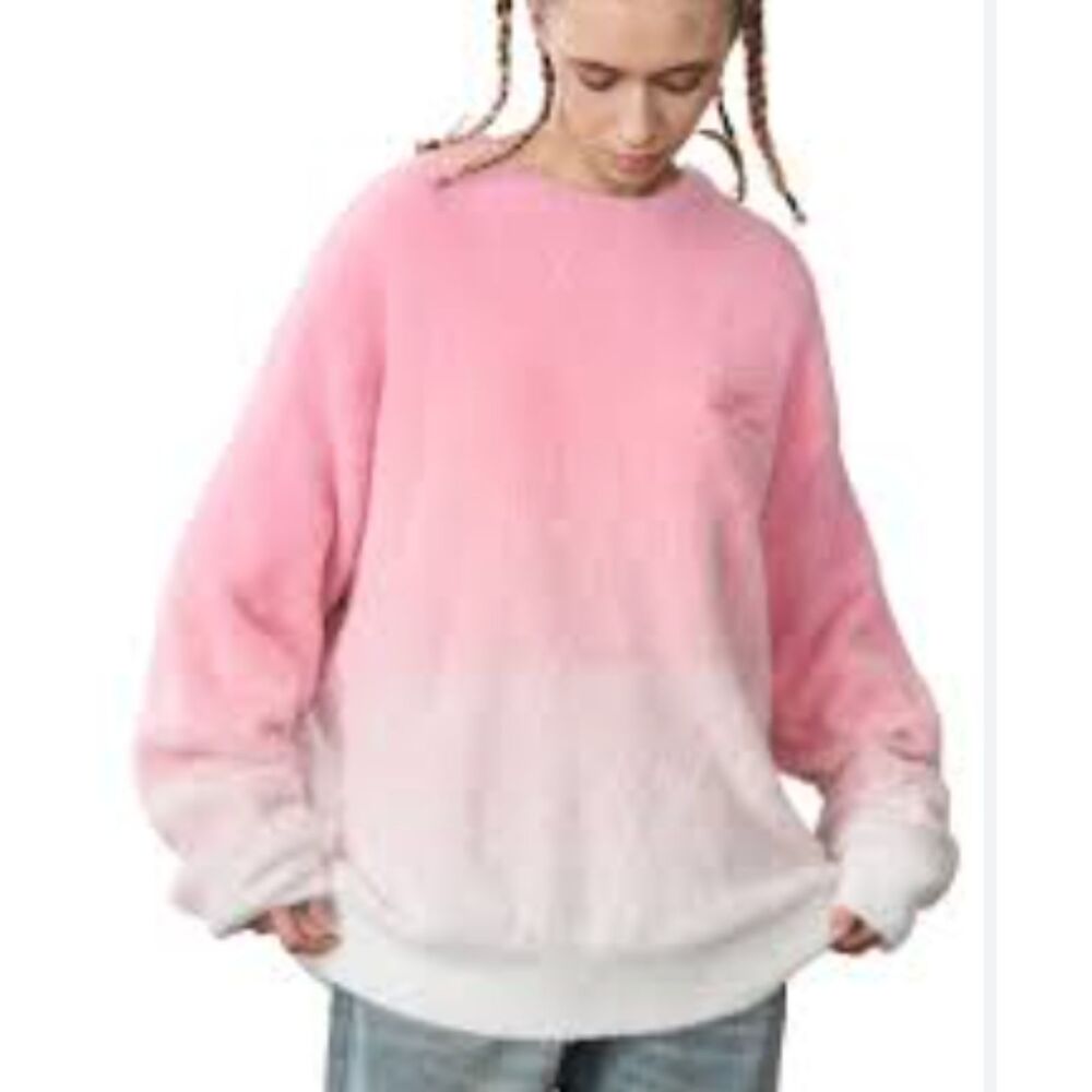 Harsh & Cruel NWT Pink Ombre Fuzzy Oversized Streetwear Sweater Large